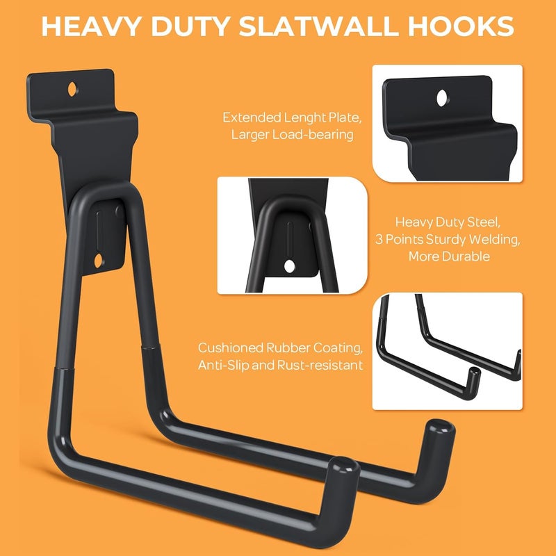 INCLY 27PCS Slatwall Accessories Kit, Includes 3 Pack Ventilated Metal Wire Slat Wall Baskets, Multisized Heavy Duty Slatwall Hooks and Storage Strap for Room Workshop Garage Organization - Image 2
